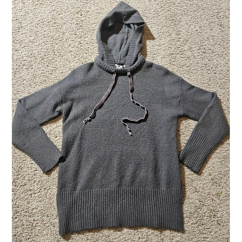 Revamped Sweater Womens XXS Dark Gray Hooded Pullover Drawstring‎ Ladies